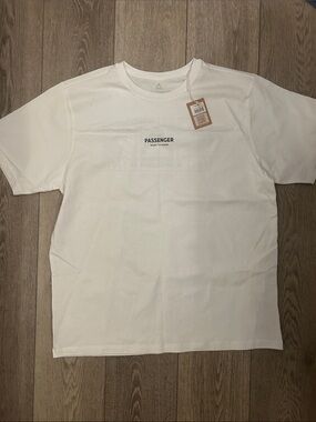 Passenger White Crewneck Logo T‑Shirt for Men